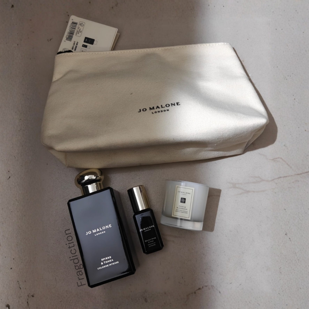 Gift Set - 100ml Retail Myrrh & Tonka Cologne Intense + 9ml Velvet Rose & Oud Cologne Intense +35grams Peony & Blush Seude Candle