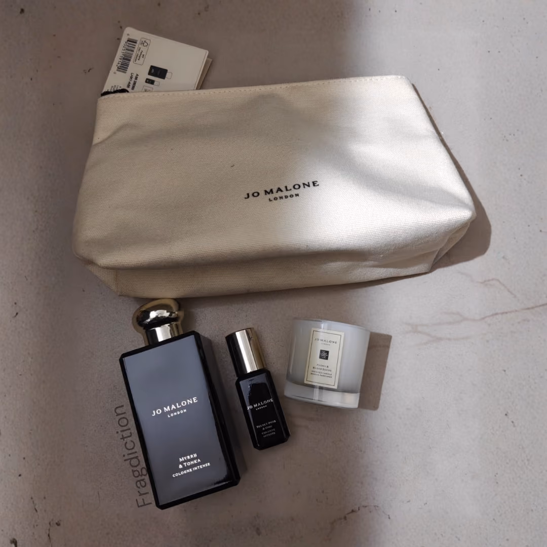 Gift Set - 100ml Retail Myrrh & Tonka Cologne Intense + 9ml Velvet Rose & Oud Cologne Intense +35grams Peony & Blush Seude Candle